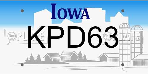 KPD63 Iowa License Plate