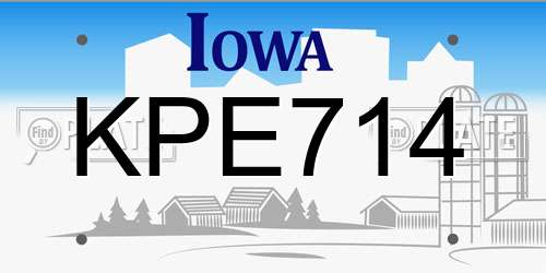 KPE714 Iowa License Plate