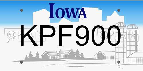 KPF900 Iowa License Plate