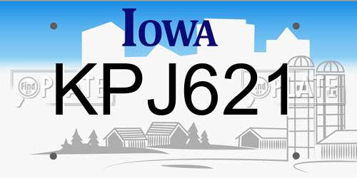KPJ621 Iowa License Plate