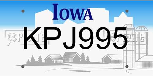 KPJ995 Iowa License Plate
