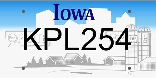 KPL254 Iowa License Plate