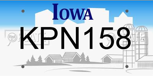 KPN158 Iowa License Plate