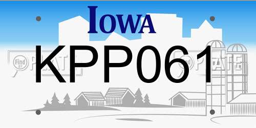 KPP061 Iowa License Plate