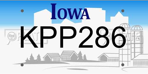 KPP286 Iowa License Plate