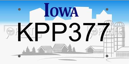 KPP377 Iowa License Plate