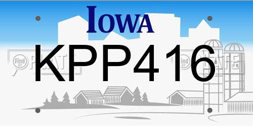 KPP416 Iowa License Plate