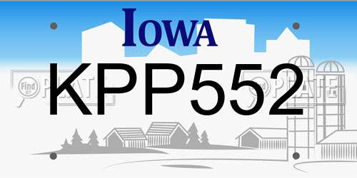 KPP552 Iowa License Plate