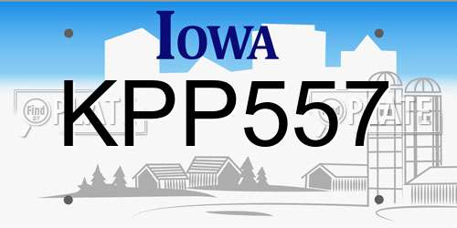 KPP557 Iowa License Plate