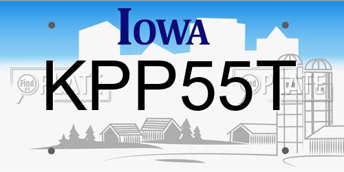 KPP55T Iowa License Plate