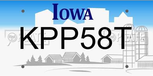 KPP58T Iowa License Plate