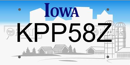 KPP58Z Iowa License Plate