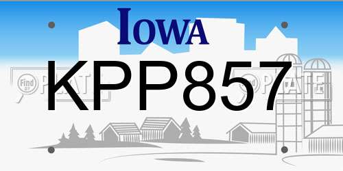 KPP857 Iowa License Plate