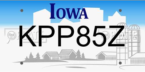 KPP85Z Iowa License Plate