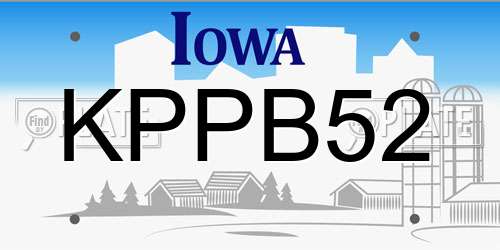 KPPB52 Iowa License Plate