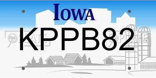 KPPB82 Iowa License Plate