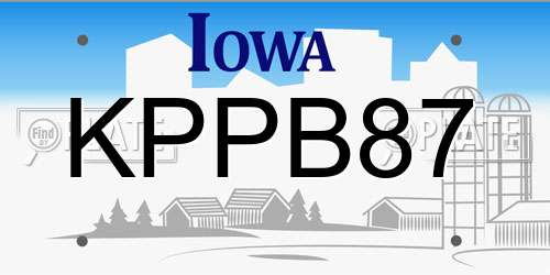KPPB87 Iowa License Plate