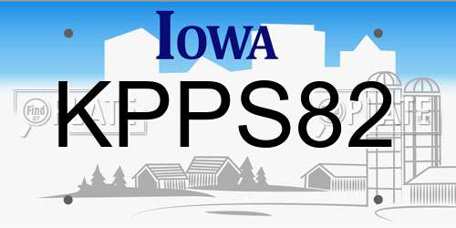 KPPS82 Iowa License Plate