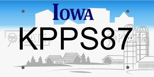 KPPS87 Iowa License Plate