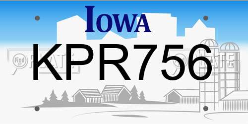 KPR756 Iowa License Plate