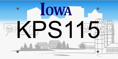 KPS115 Iowa License Plate