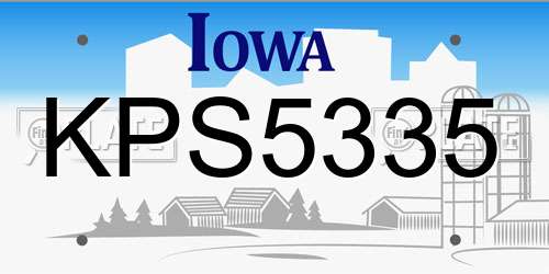 KPS5335 Iowa License Plate