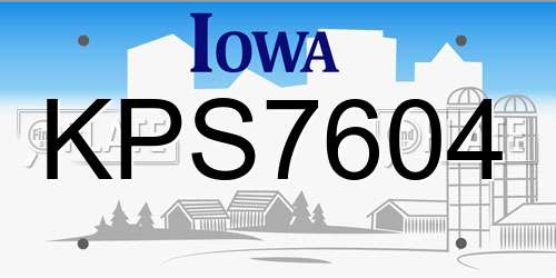 KPS7604 Iowa License Plate