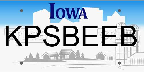 KPSBEEB Iowa License Plate
