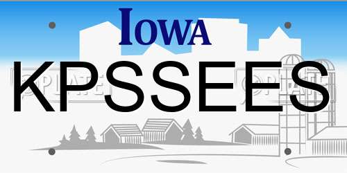 KPSSEES Iowa License Plate