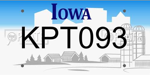 KPT093 Iowa License Plate