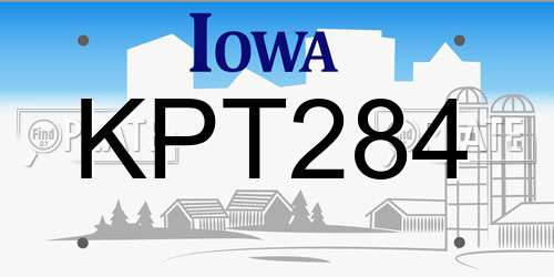 KPT284 Iowa License Plate