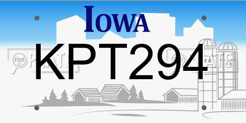 KPT294 Iowa License Plate