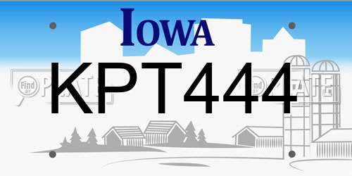 KPT444 Iowa License Plate