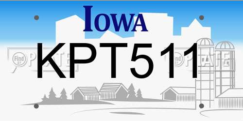 KPT511 Iowa License Plate