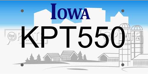 KPT550 Iowa License Plate