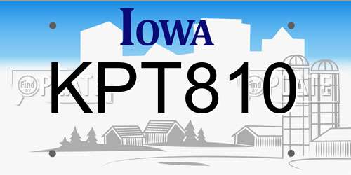 KPT810 Iowa License Plate