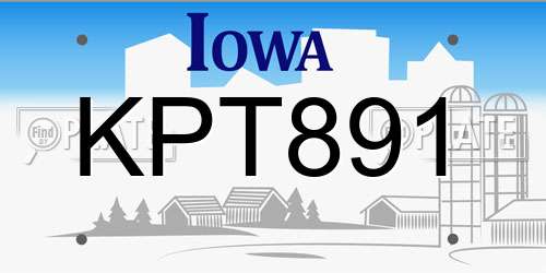 KPT891 Iowa License Plate