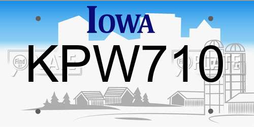 KPW710 Iowa License Plate