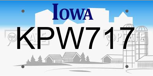 KPW717 Iowa License Plate