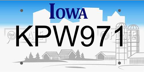 KPW971 Iowa License Plate