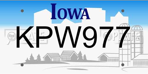 KPW977 Iowa License Plate