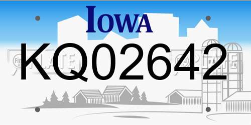 KQ02642 Iowa License Plate