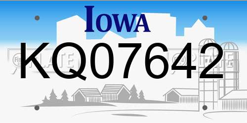 KQ07642 Iowa License Plate
