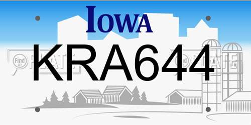 KRA644 Iowa License Plate