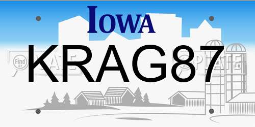 KRAG87 Iowa License Plate