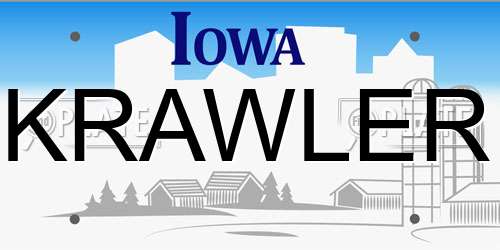 KRAWLER Iowa License Plate