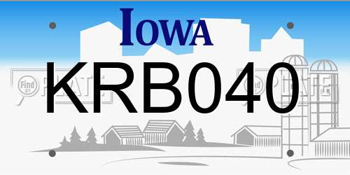 KRB040 Iowa License Plate