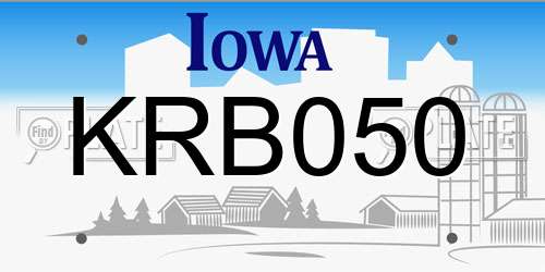 KRB050 Iowa License Plate