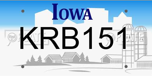 KRB151 Iowa License Plate