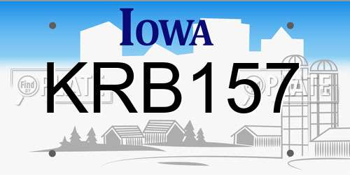 KRB157 Iowa License Plate